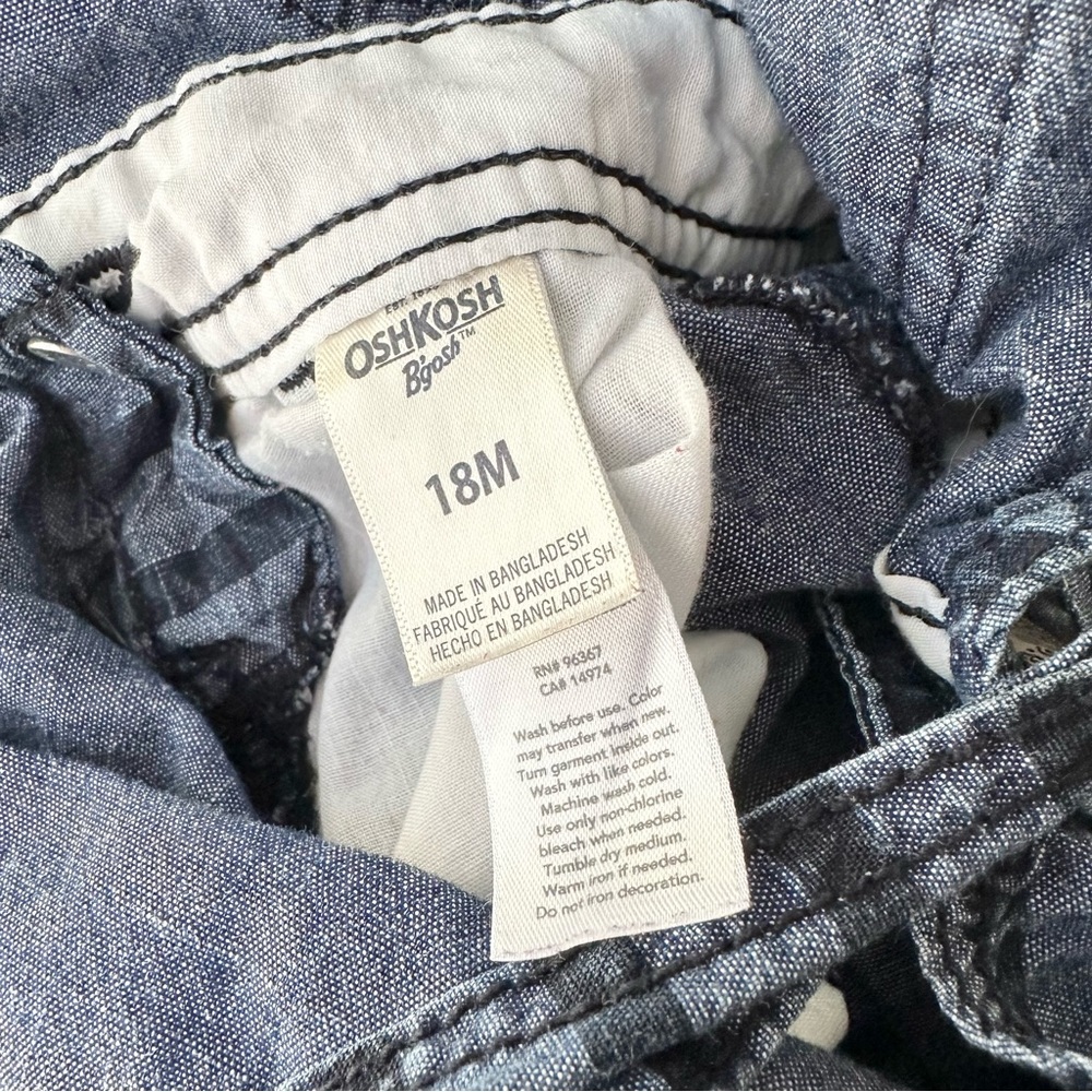 OshKosh B’gosh Striped Short Overalls - Picture 5 of 6